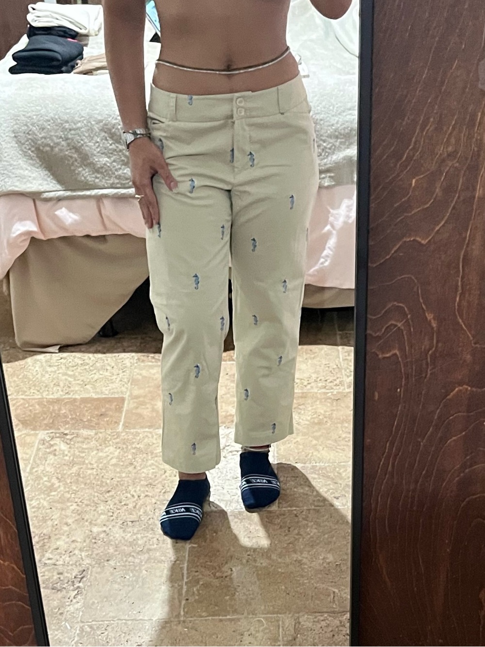 Vintage J.McLaughlin Low Rise Seahorse Capri Pants Size 6 - Picture 2 of 6